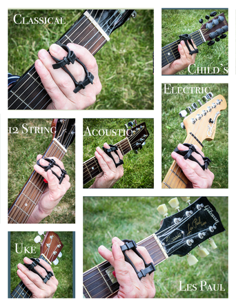 Use the Rock-iT Barre chord device on any guitar or ukulele